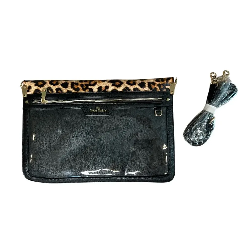Piper Noble Leopard LARGE Organizer Laptop Crossbody Wallet Handbag Clutch‎